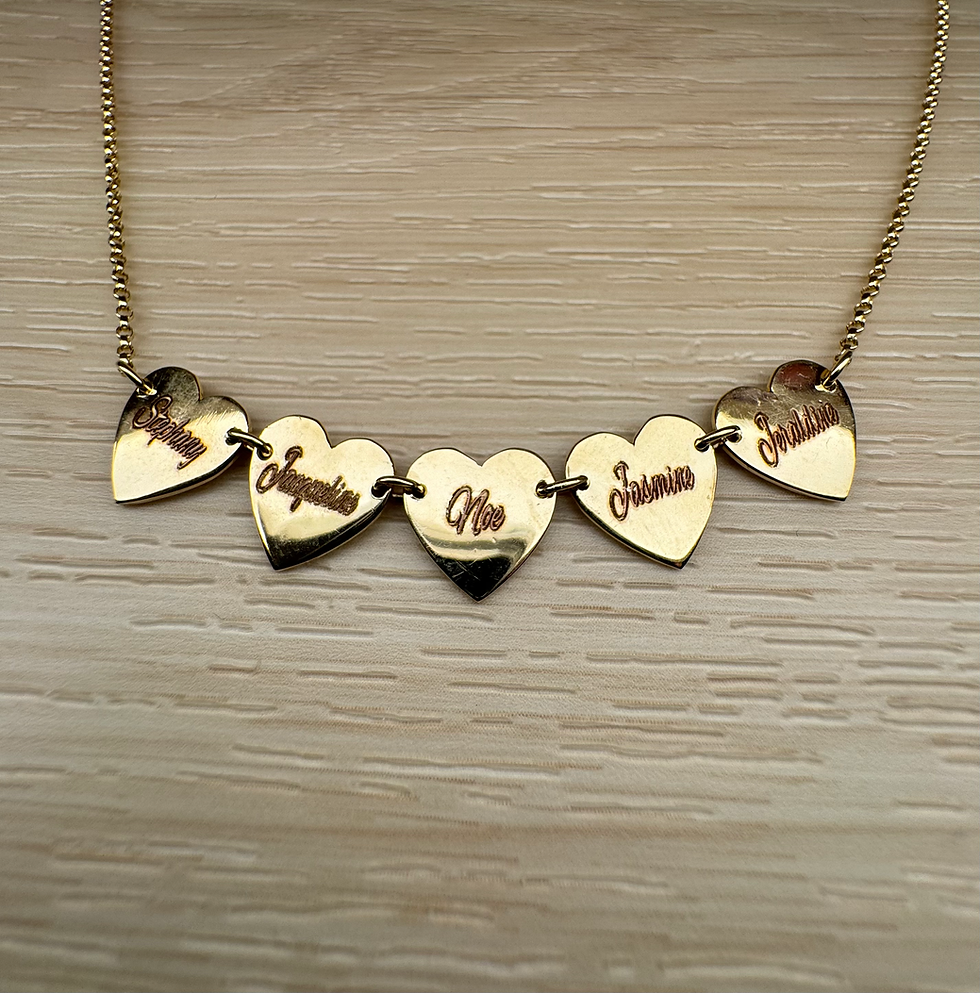 Thumbnail: 14K Gold Custom Hearts 18 Inch Necklace