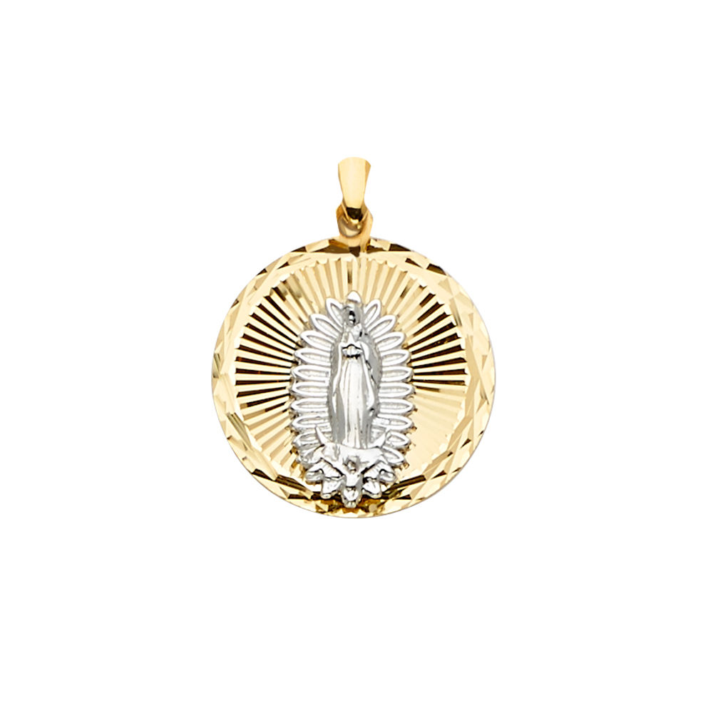 14k Two-Tone Virgen de Guadalupe Pendant