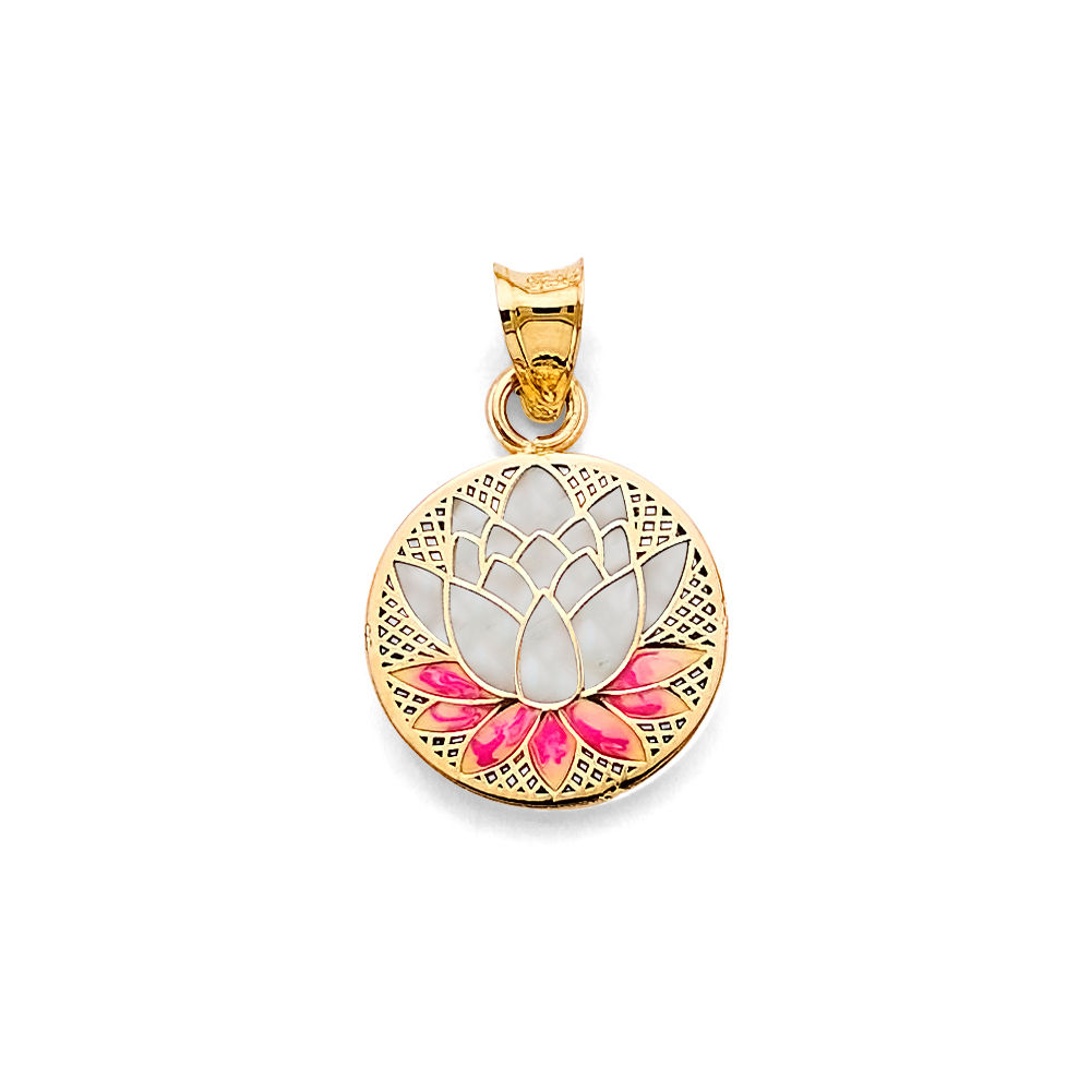 14k Lotus Flower Pendant