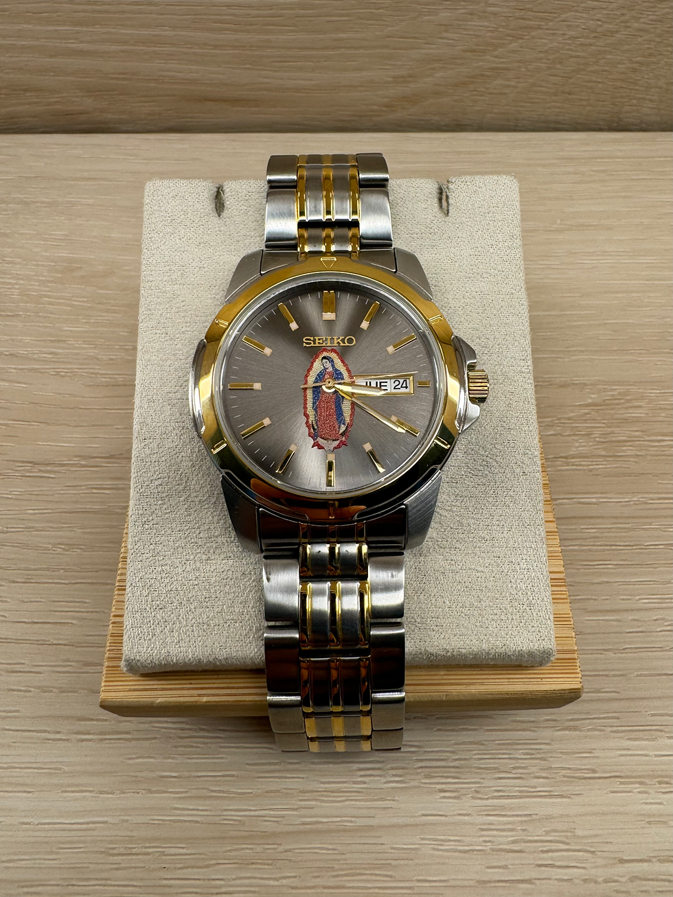 Men's 31mm Dial Two-Tone Stainless Steel Virgencita Seiko Watch