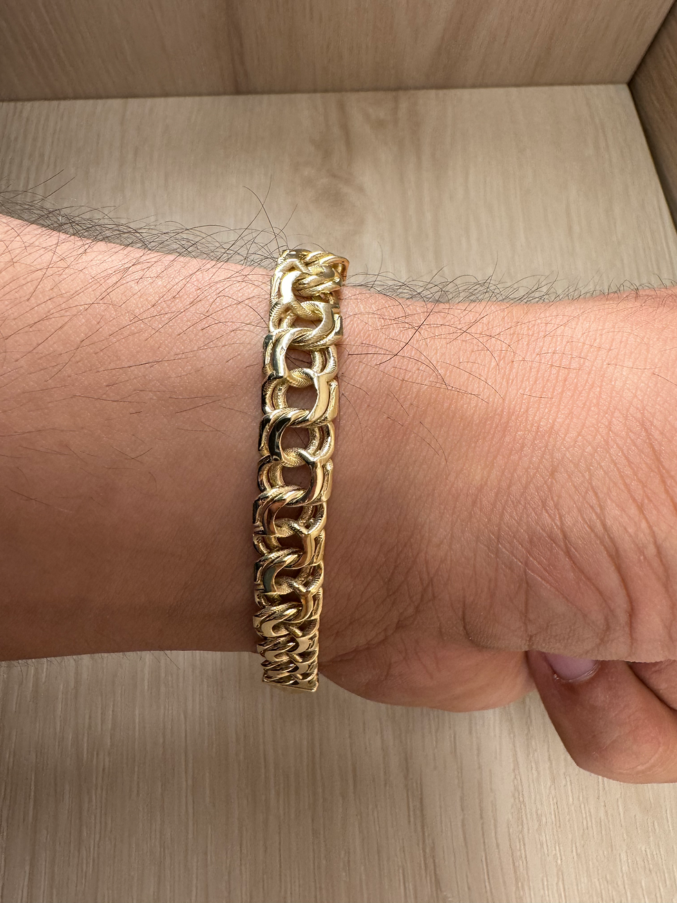 Thumbnail: 14K Gold 9mm 8.5 Inch Chino Link ID Bracelet (Custom Name Included)