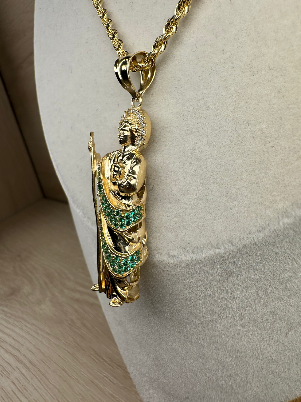 Thumbnail: 14K Gold Extra Large 3D San Judas Pendant