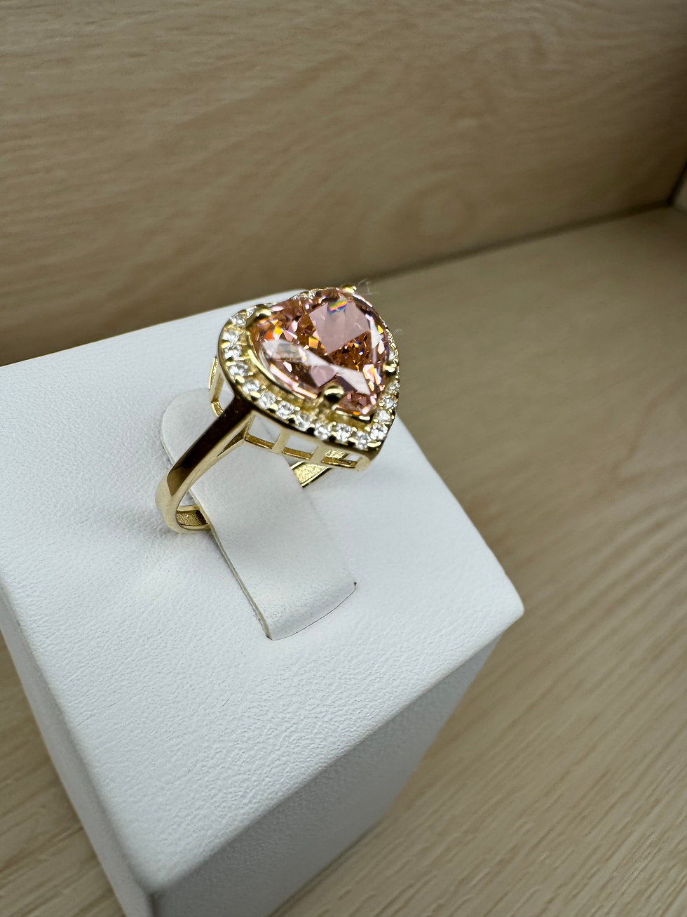 Thumbnail: 14K Gold Pink Heart Ring