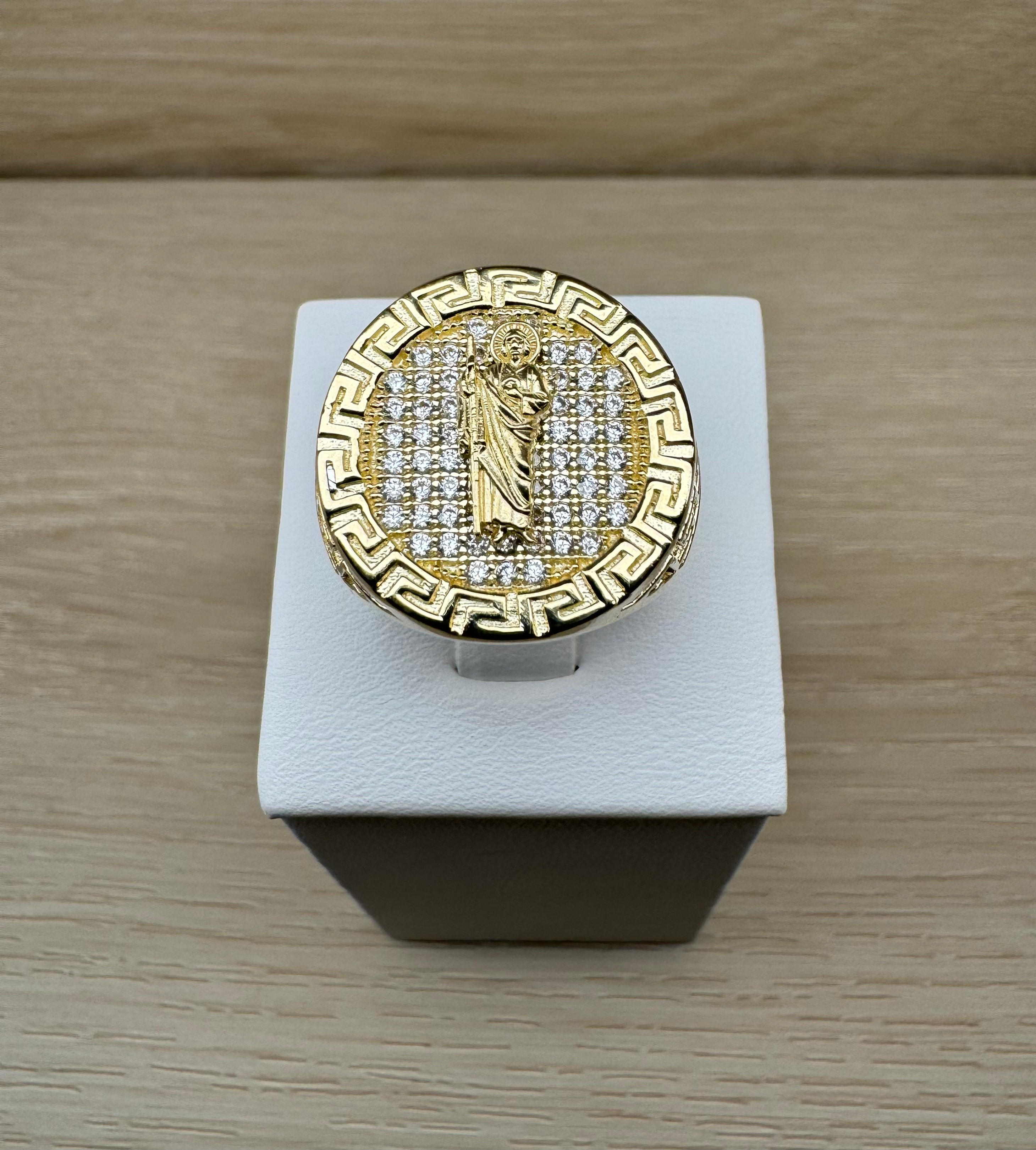 14K Gold Large San Judas Ring