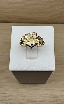14K Gold Plumeria Flower Ring