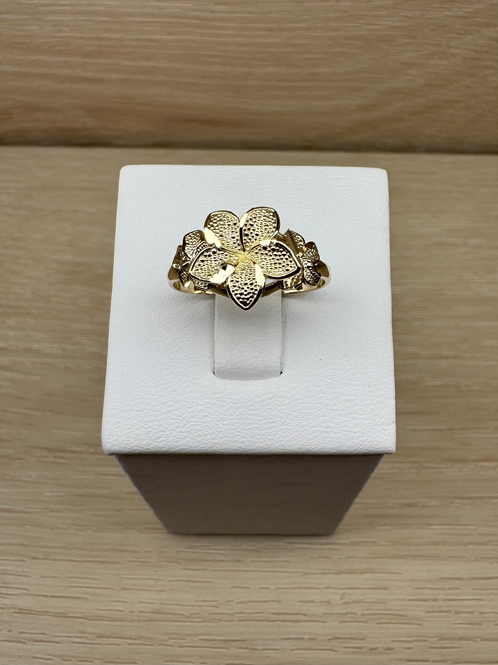 Thumbnail: 14K Gold Plumeria Flower Ring