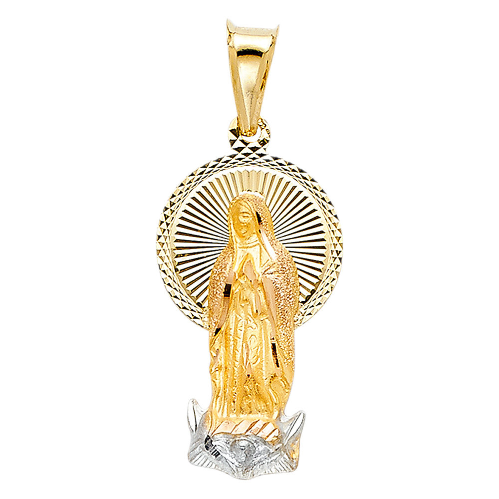 14k Radiant Virgen de Guadalupe Pendant