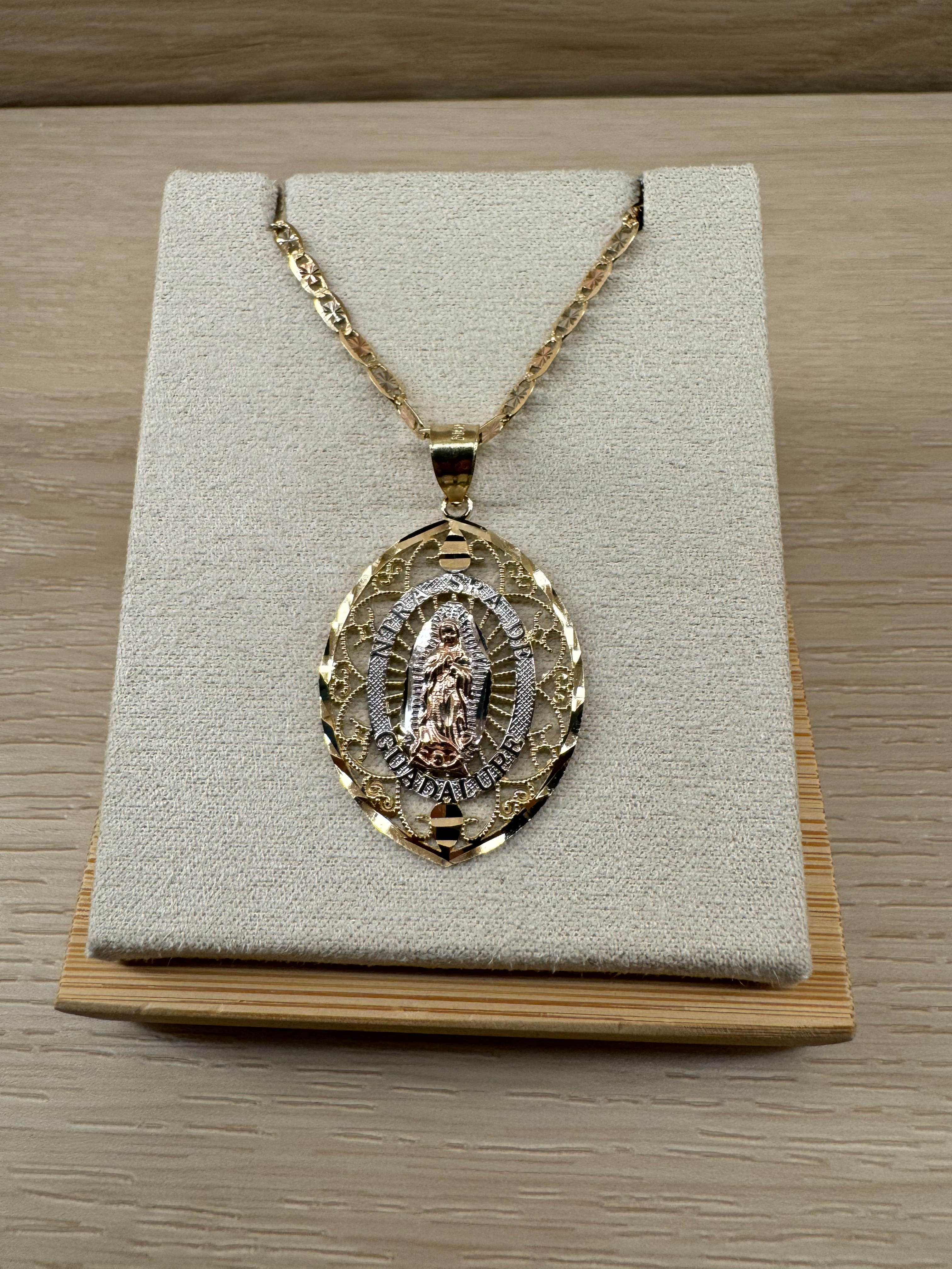 14k Oval Virgencita Pendant