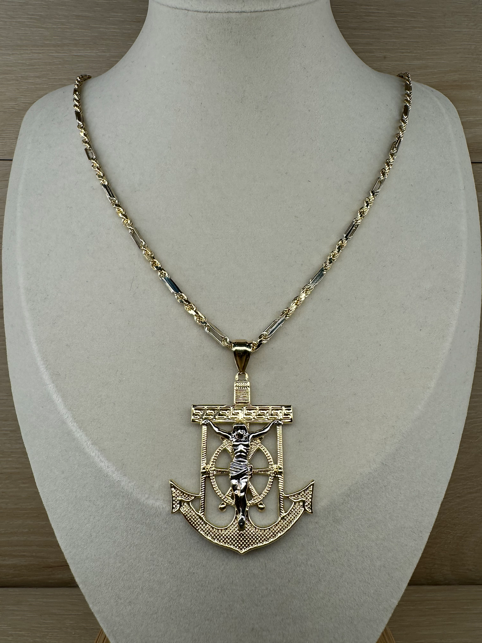 Thumbnail: 14K Gold Large Christ Anchor Pendant