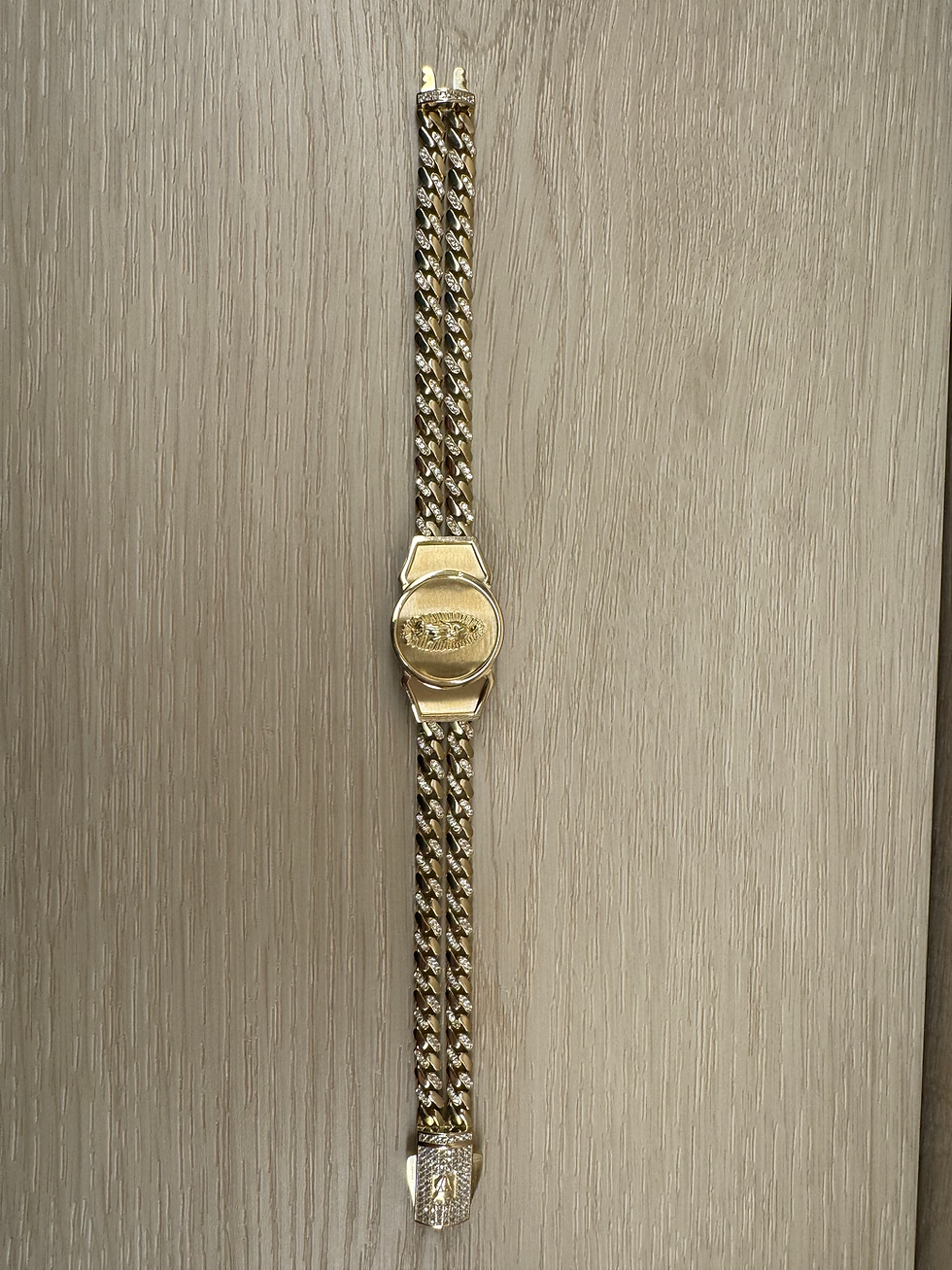 Thumbnail: 14K Gold 8.5 Inch Virgencita Double Link Bracelet