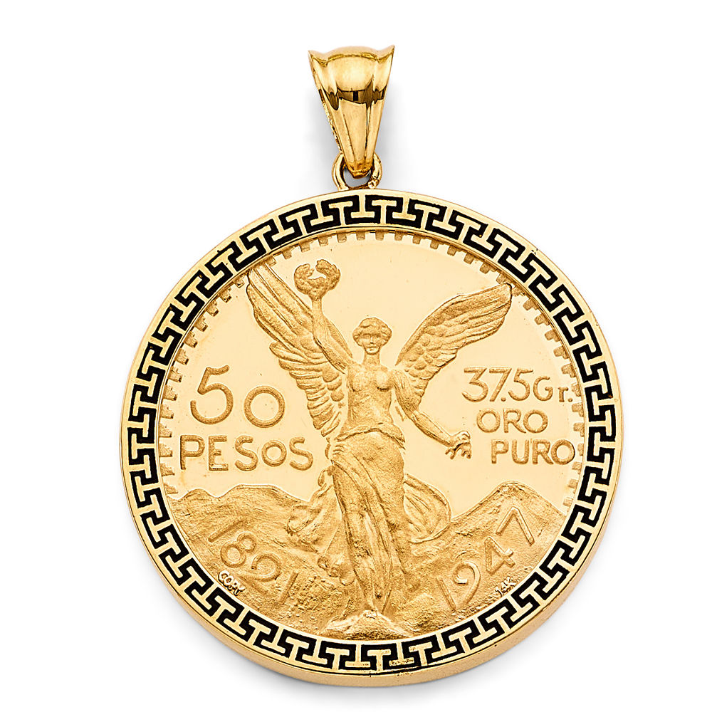 14k Greek Style Bezel Pendant