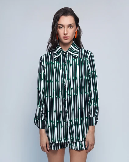 Camisa Duna Print Verde