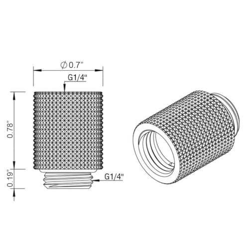 Thumbnail: Dracaena G1/4" 7.5mm/ 10mm/ 15mm/20mm/30mm/ 40mm Male to Female Extender Fitting