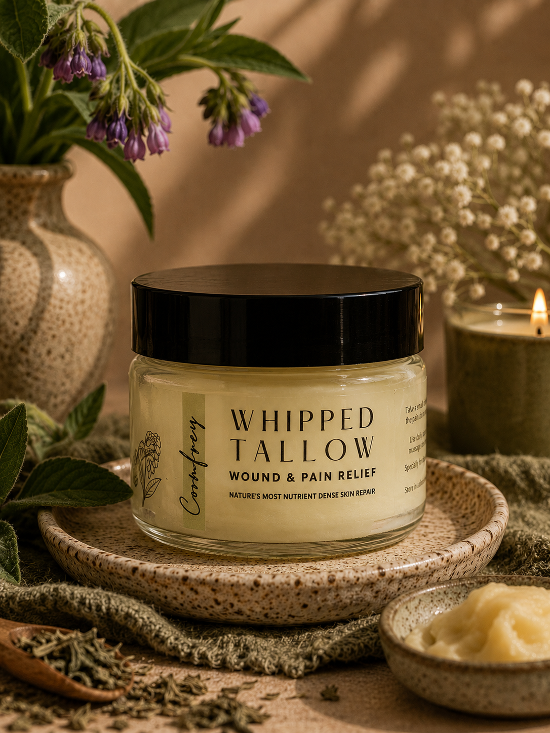 Whipped Tallow Wound & Pain Relief Balm with Comfrey