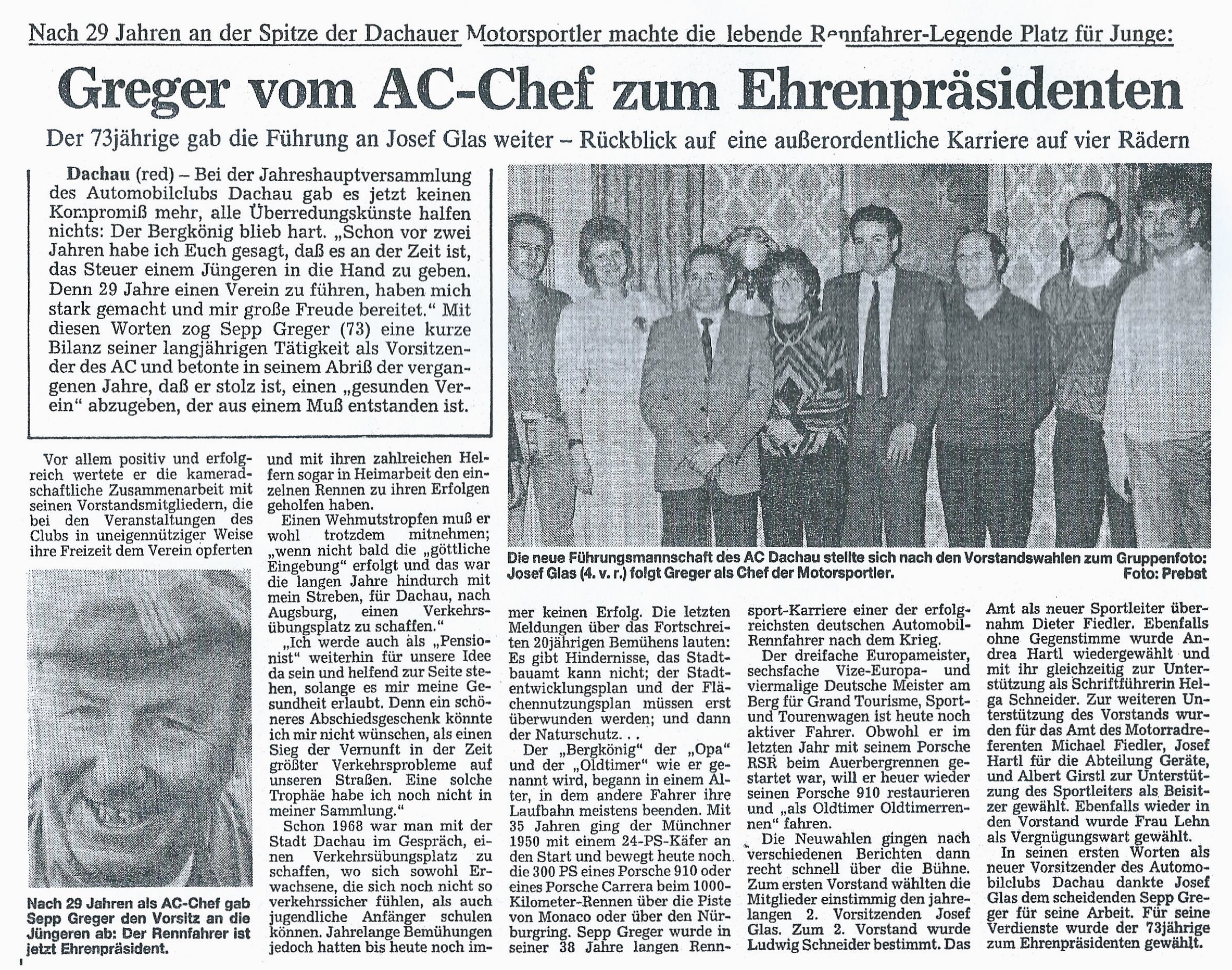 Zeitungsartikel 1988