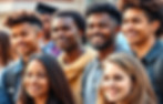 realistic image of a diverse group of college students. Make sure to include Black males i