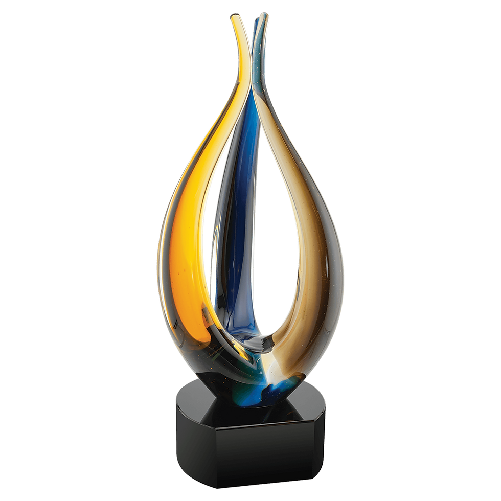 The TerraSky Rise | Hand Blown Glass Award | 11.25"