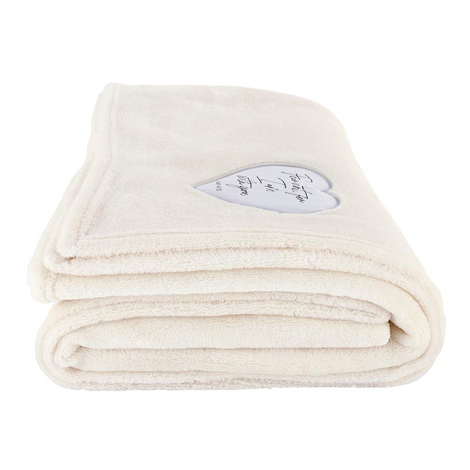 Thumbnail: Cream throw blanket with “Fear not, for I am with you” from Isaiah 41:10, 50x65 inches