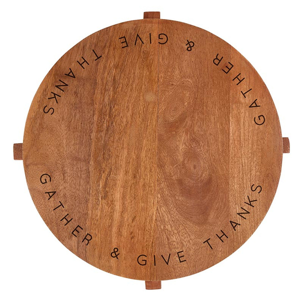 “Gather & Give Thanks” Charcuterie Board – Mango Wood (11" W × 2" H)