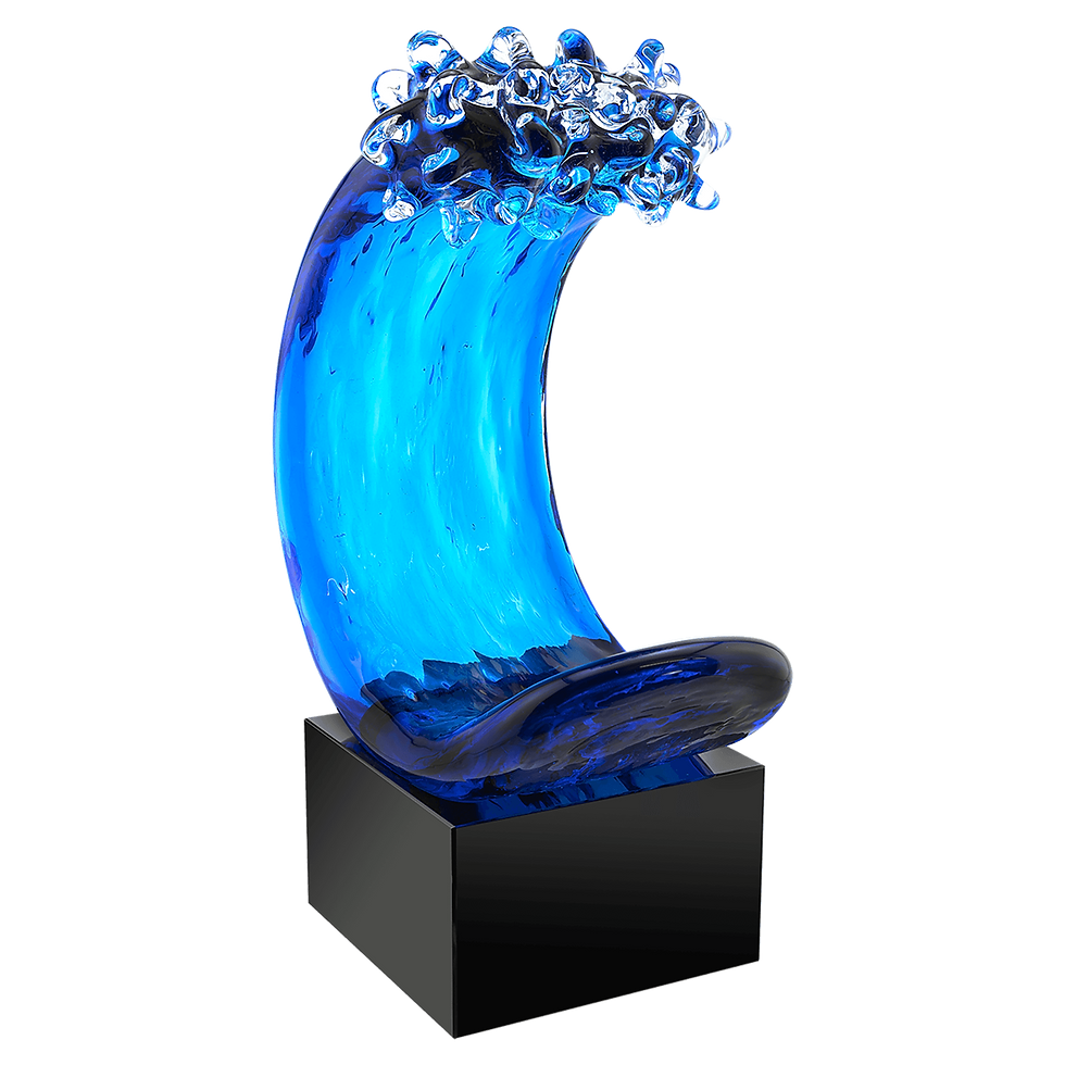 The Blue Surge | Hand Blown Glass Award | 8.5"
