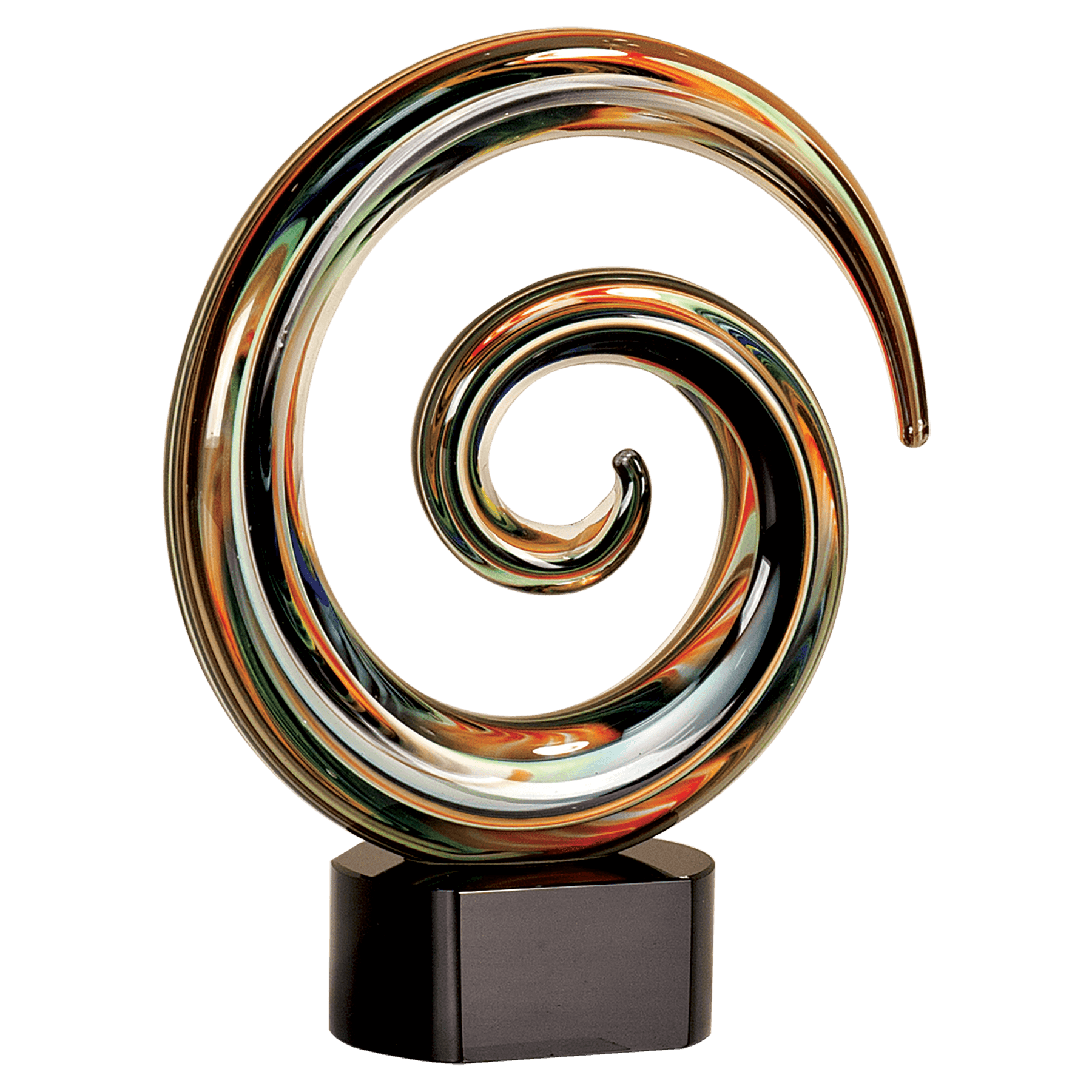 The Swirl of Inspiration | Hand Blown Glass Award | 9.25"