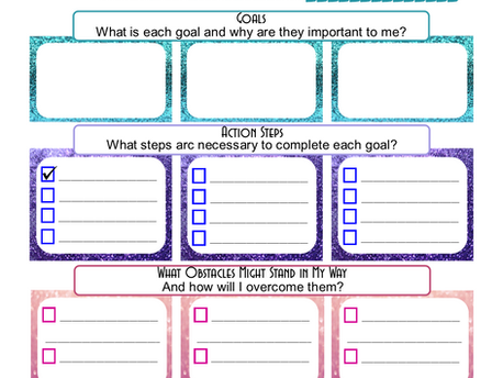 Monthly Goal Worksheet