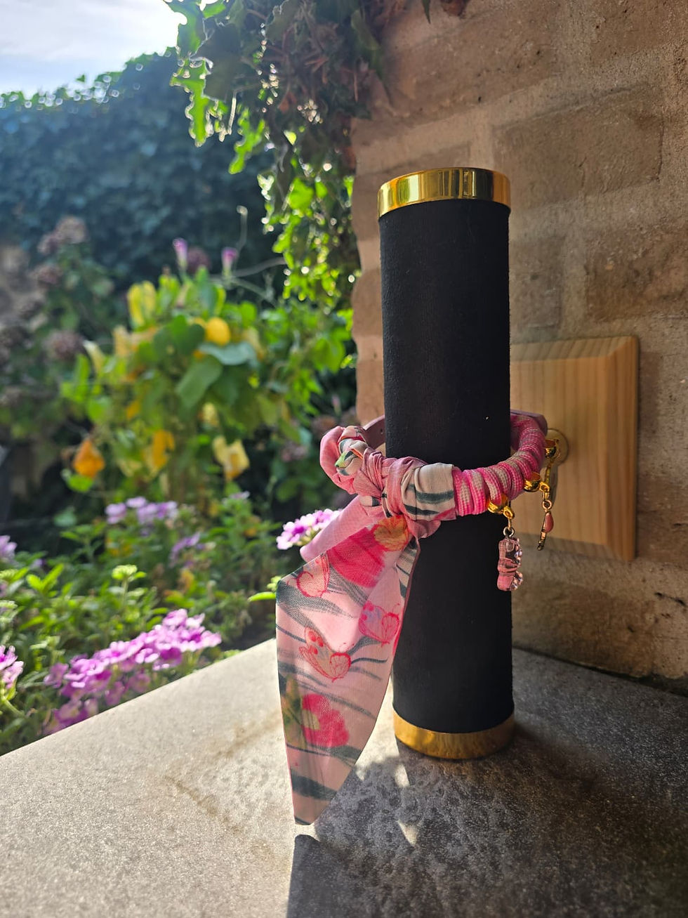 Thumbnail: Rose handgemaakte Ibizastijl halsband