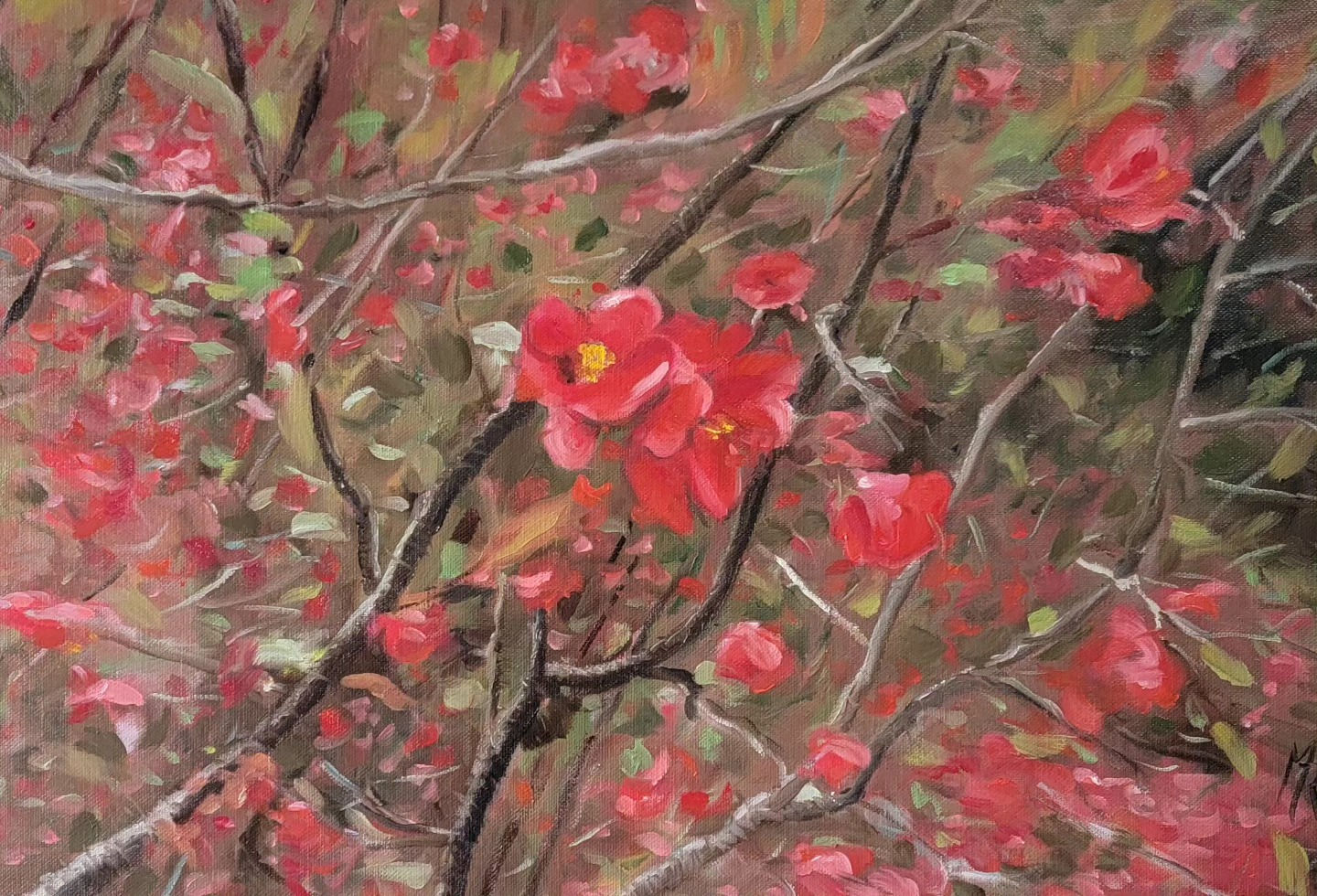 Les cognassiers (65 x 45)