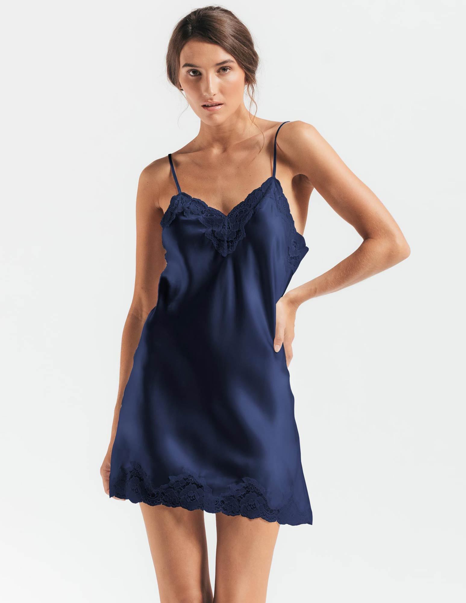 35. Morgan spaghetti chemise $175. XS-L. Navy