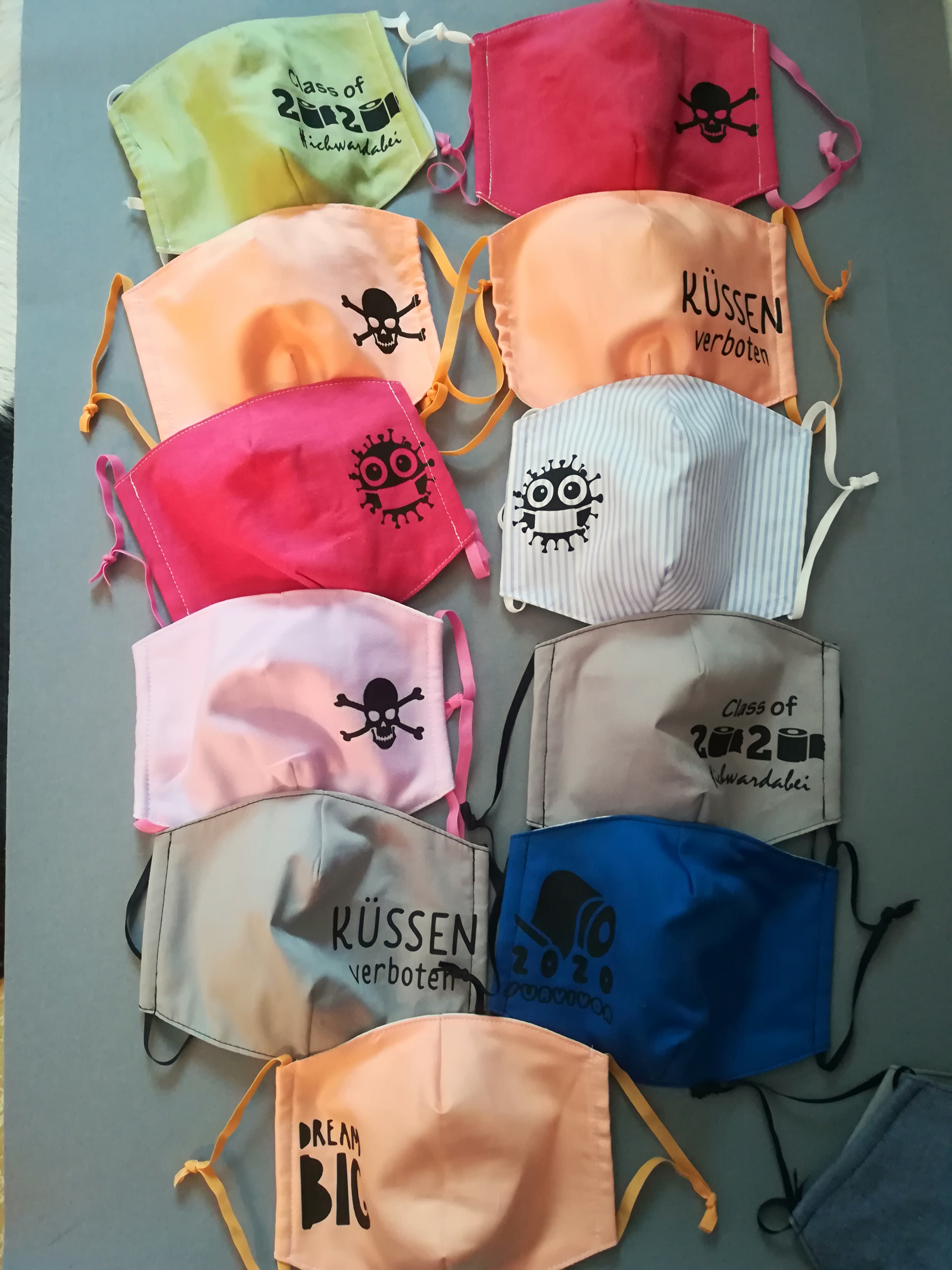 Bedruckte Masken Beispiel