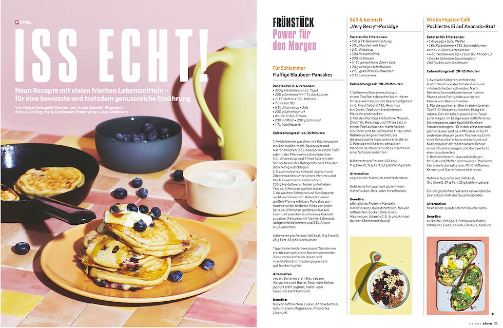 STERN-Rezeptentwicklung zum Thema "Gesunde Ernährung" von Andra Schmidt