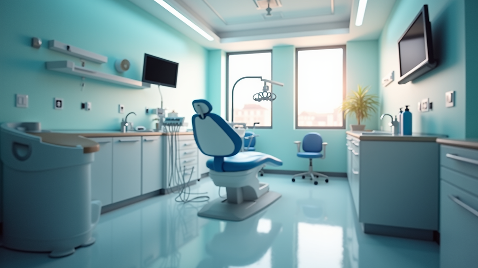 Eye-level view of a dental clinic with modern equipment
