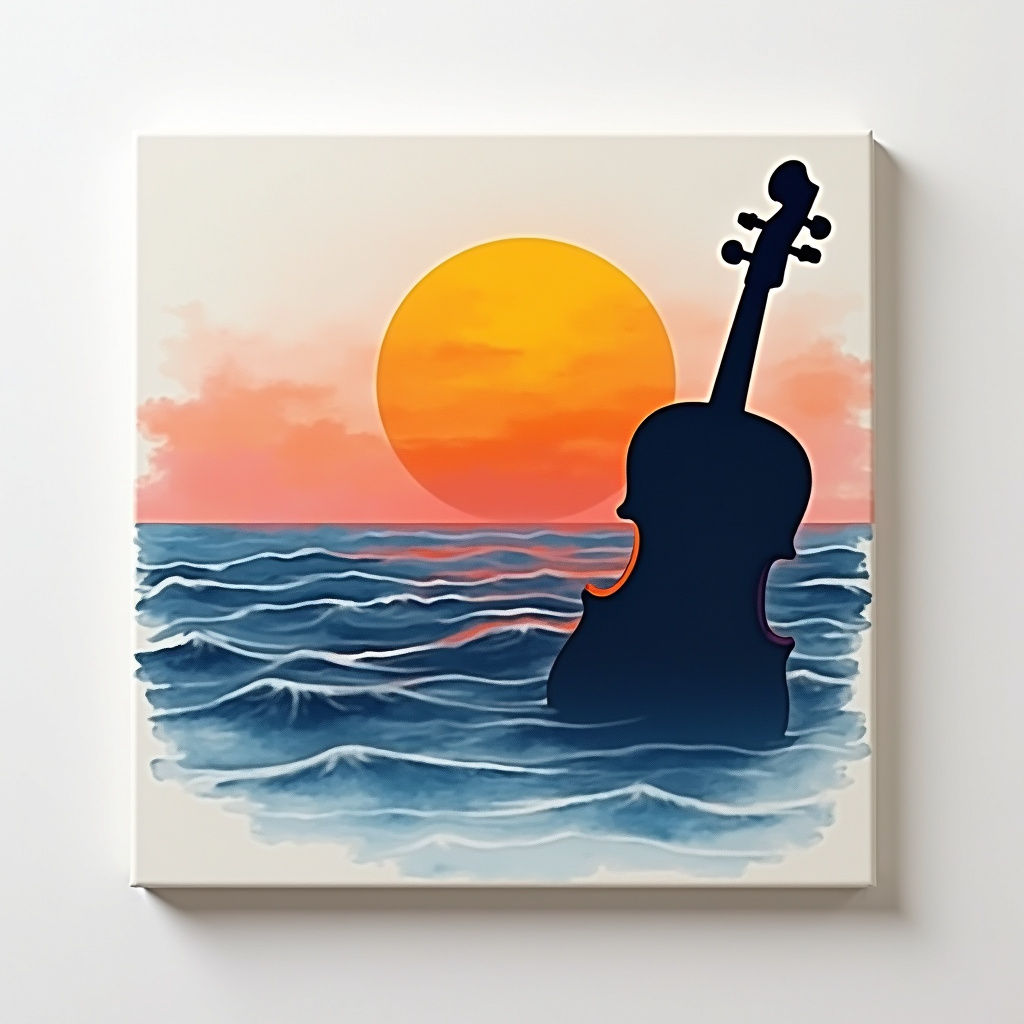 Violin Sunset Canvas