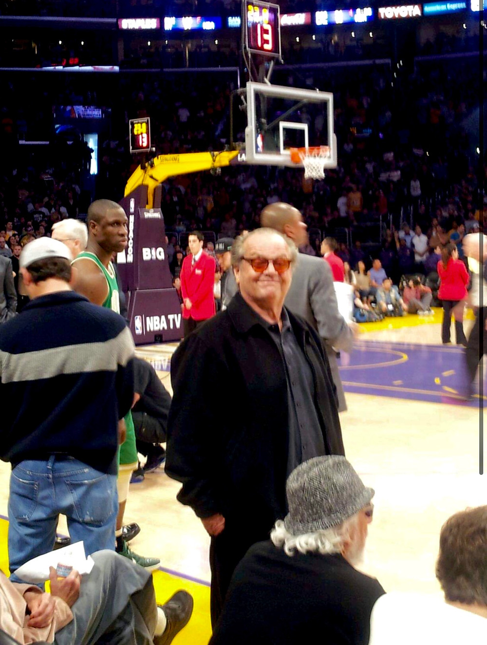 Jack posing for a pic after complementing me on my retro Lakers shirt
