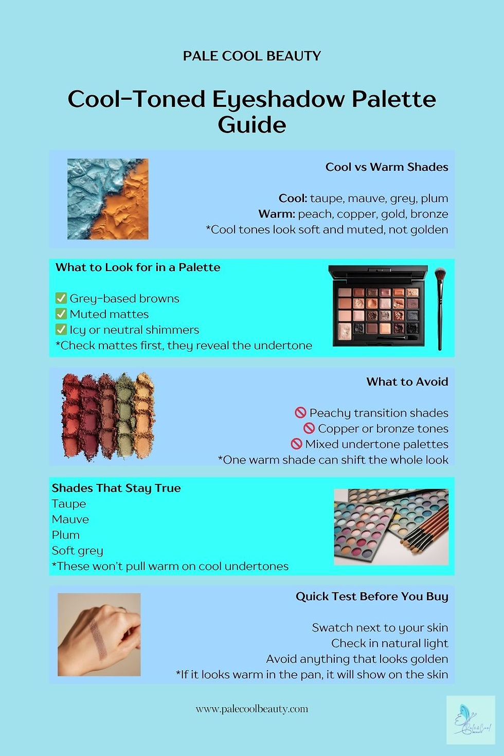 cool-toned eyeshadow palette infographic