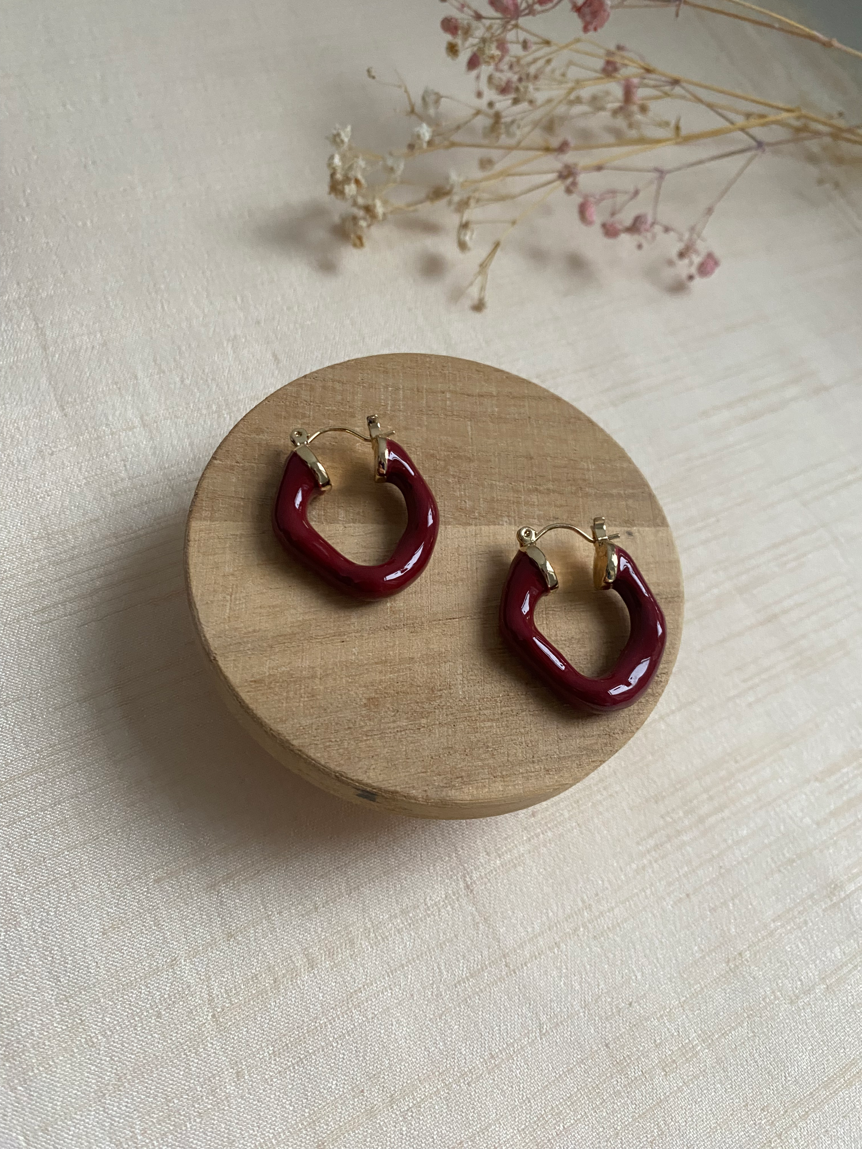 Cherry Irregular Hoop Earrings