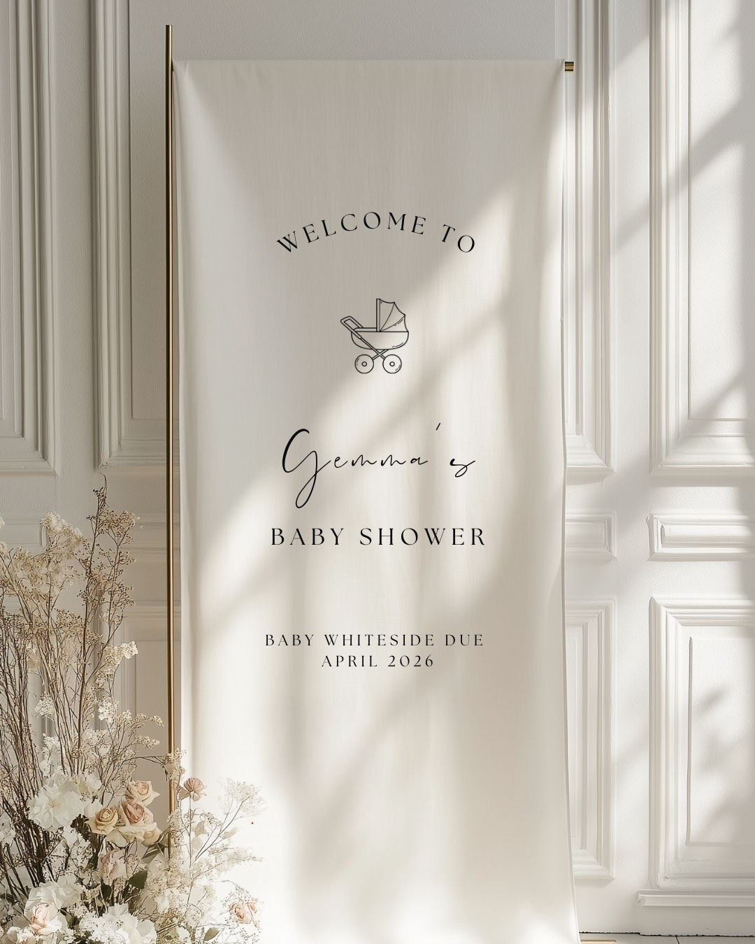 Large Personalised Linen Fabric Event Signage