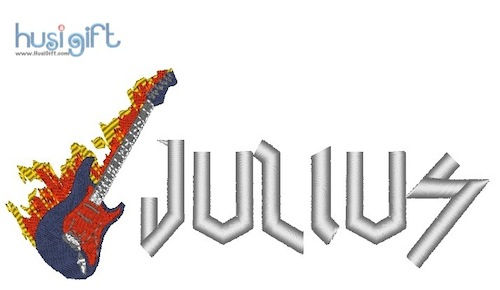 Husi Personalised Towel - Guitar Julius.JPG