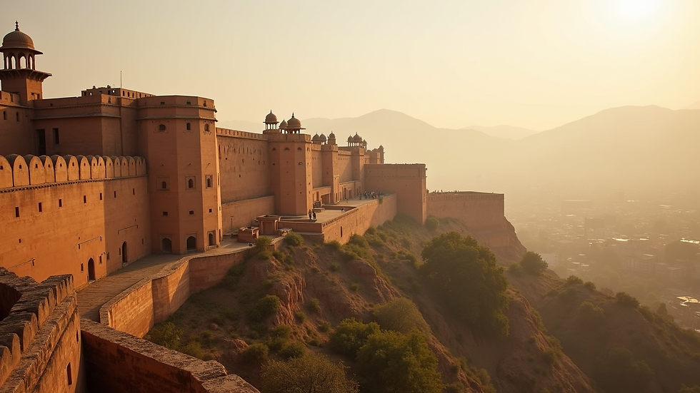 High angle view of Amber Fort in Jaipur