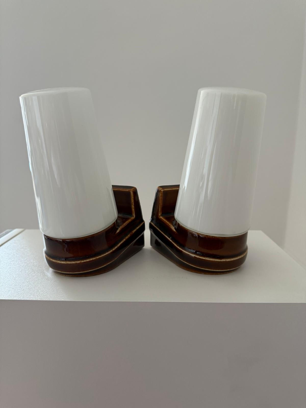 Paire d'appliques vintage céramique de Sigvard Bernadotte