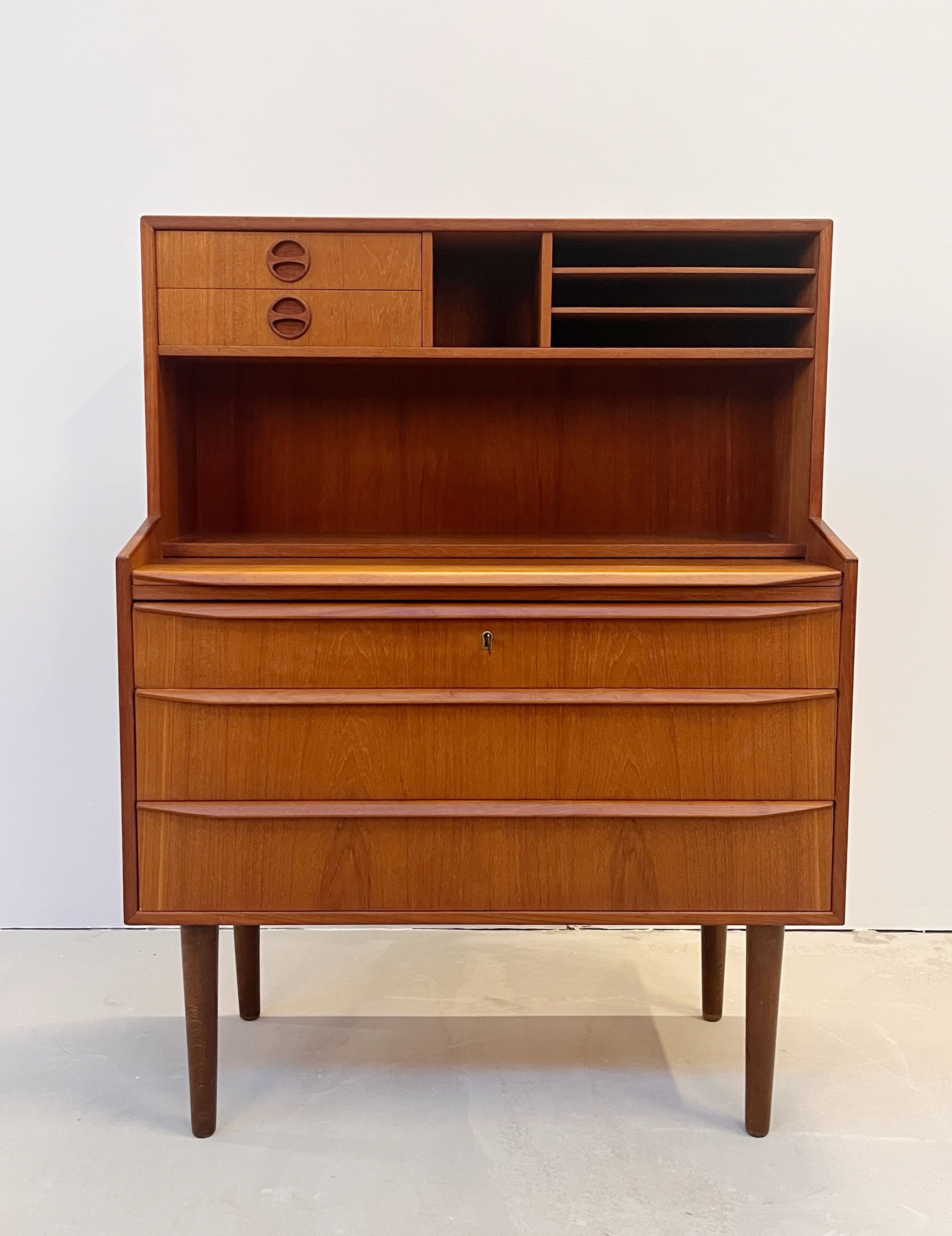 Secrétaire scandinave en teck des années 60