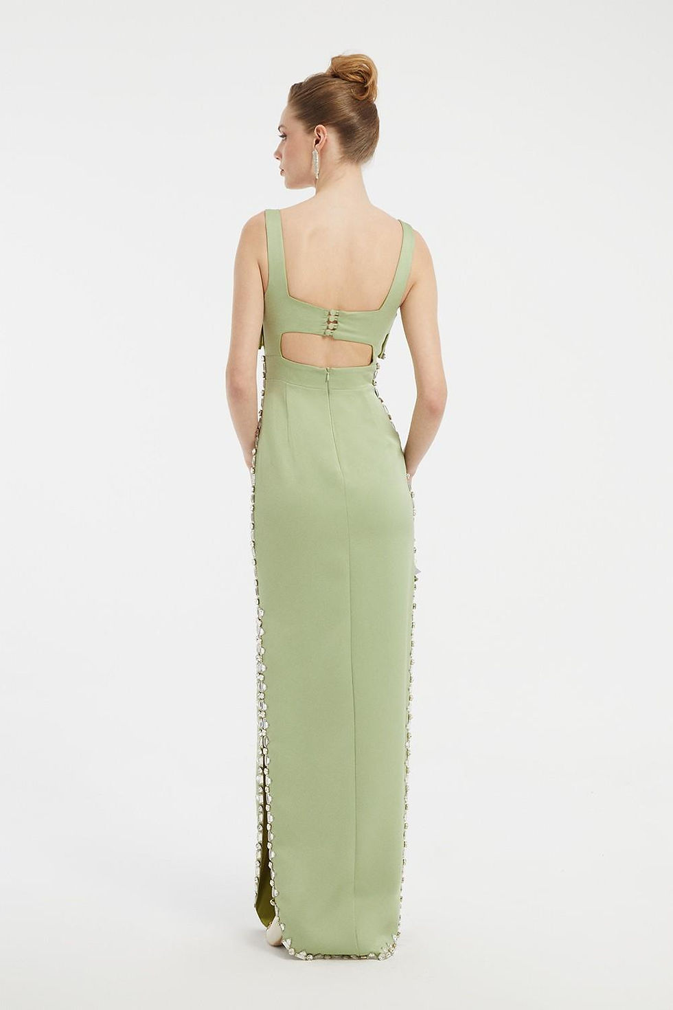 Thumbnail: Green Gem Detail Side Split Dress