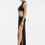 Thumbnail: Black One Arm Waist Detail Evening Dress