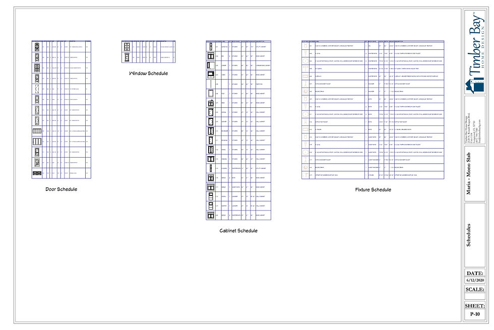 Sample of Schedules Page