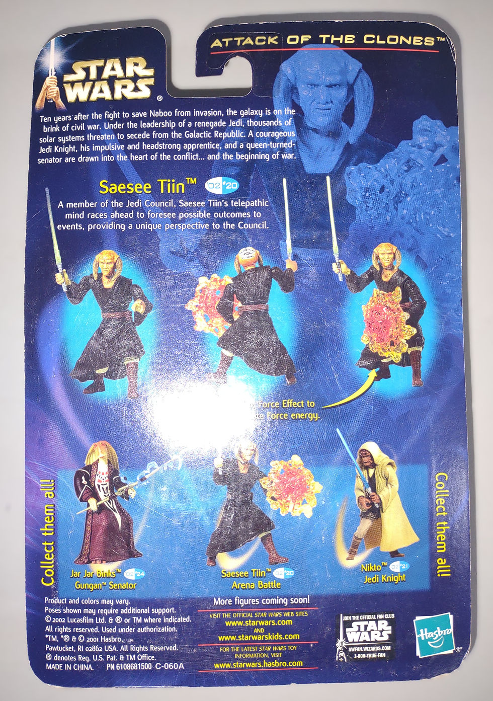 Thumbnail: Star Wars 2002 Hasbro Attack of the Clones Saesee Tiin New In Box