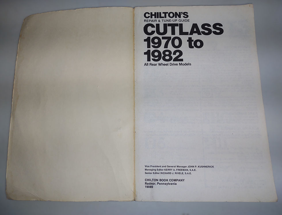 Thumbnail: Vintage 1982 Chilton's Repair & Tune-Up Guide-Cutlass 1970-82 Part No# 6933
