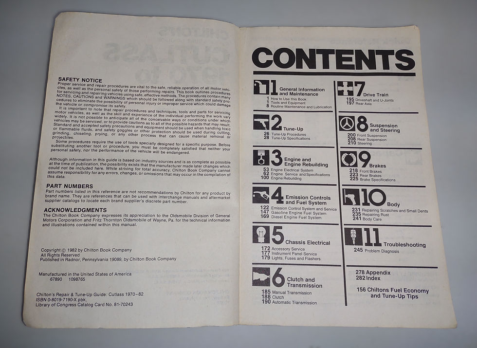 Thumbnail: Vintage 1982 Chilton's Repair & Tune-Up Guide-Cutlass 1970-82 Part No# 6933