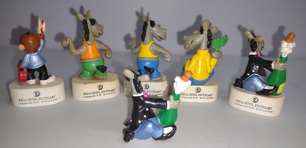 Thumbnail: 6 Vintage German Rega Hotel Stuttgart Ludwigstrabe Figurines Set