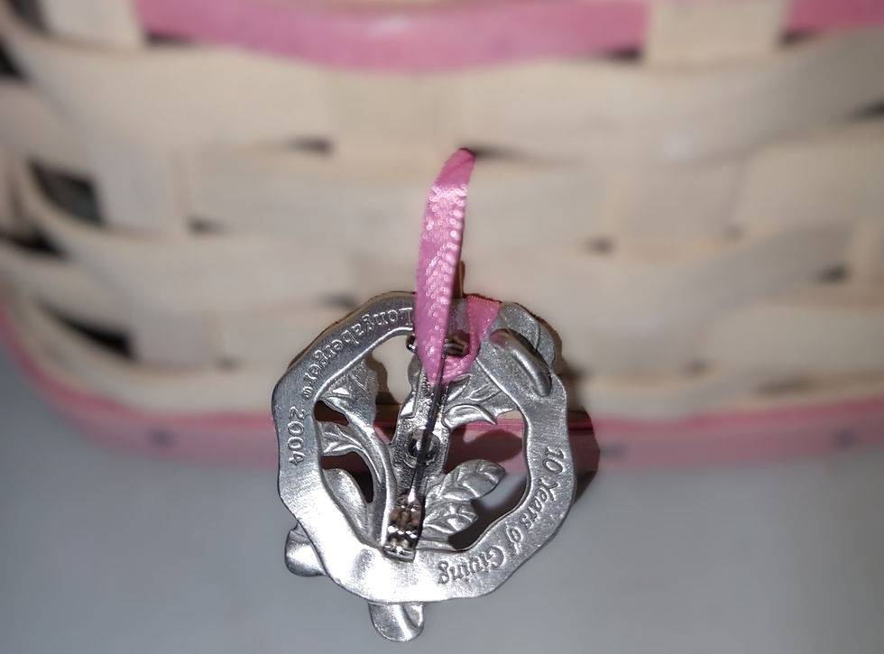Thumbnail: Longaberger (10 YR Celebration) 2004 Horizon of Hope Basket (w/ bracelet)