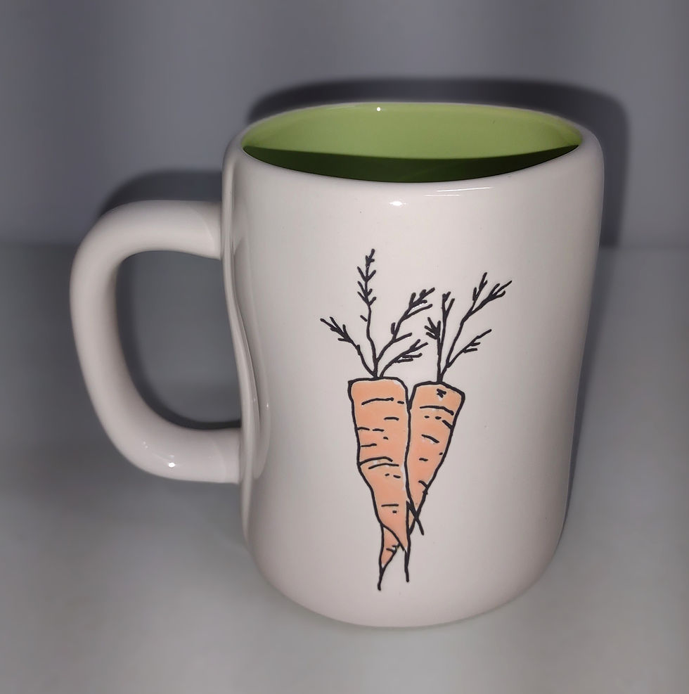 Thumbnail: Rae Dunn White "I Don't Carrot All" Double Sided Mug (w/ green inside)